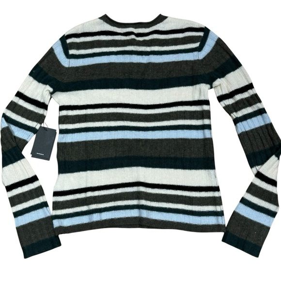 Naadam Sz S Sweater Striped Cashmere Ribbed Pullover Classic Minimalist Preppy - Picture 2 of 4